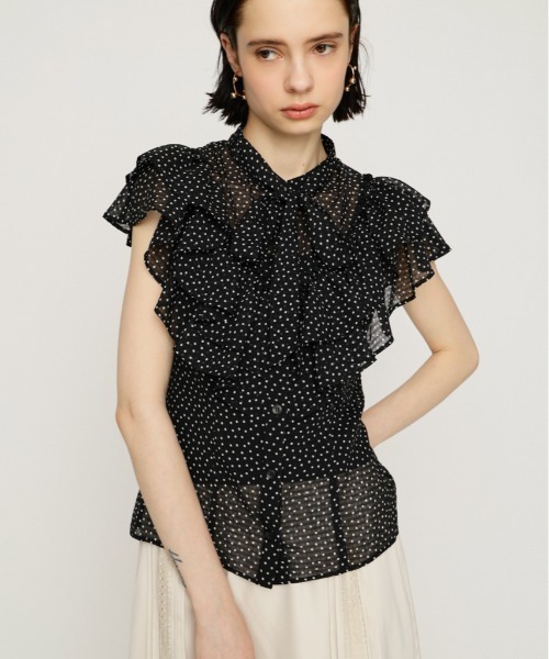 SLY（スライ） ブラウス シャツ FRILL RIBBON BLOUSE フリルリボン
