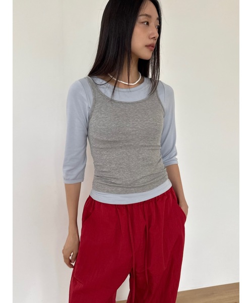 「Didot.showroom」 7分袖カットソー FREE ペールイエロー レディース_画像2