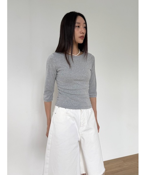 「Didot.showroom」 7分袖カットソー FREE ペールイエロー レディース_画像6