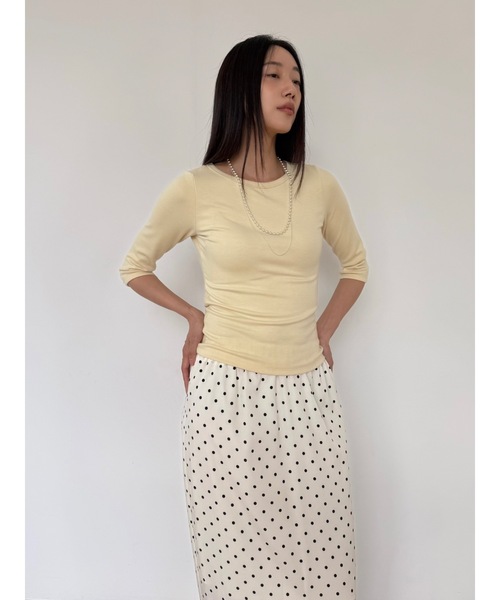 「Didot.showroom」 7分袖カットソー FREE ペールイエロー レディース_画像7