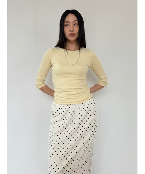 「Didot.showroom」 7分袖カットソー FREE ペールイエロー レディース_画像8