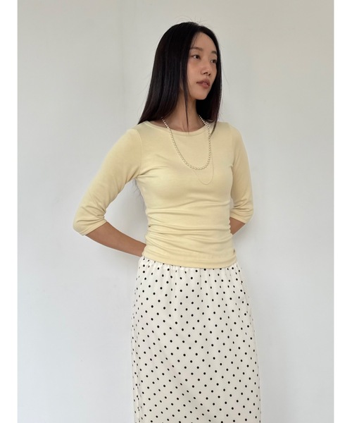「Didot.showroom」 7分袖カットソー FREE ペールイエロー レディース_画像9