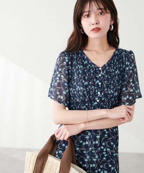 「natural couture」 半袖ワンピース MEDIUM ベージュ レディース_画像4