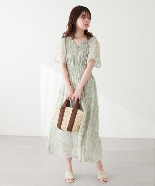 「natural couture」 半袖ワンピース MEDIUM ベージュ レディース_画像7