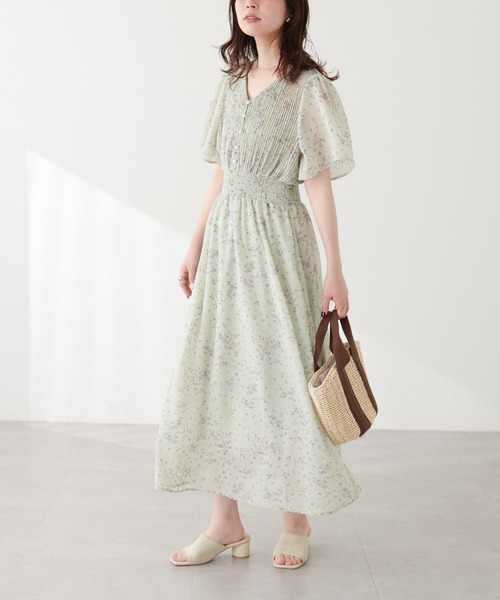 「natural couture」 半袖ワンピース MEDIUM ベージュ レディース_画像8