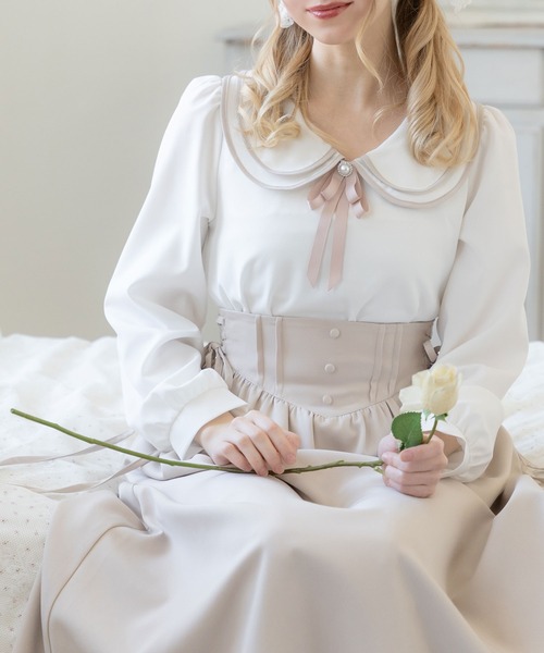 「DearMyLoveRose」 長袖ブラウス X-LARGE ホワイト×ブラック レディース_画像4