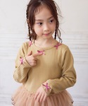 tシャツ チュールフリル長袖トップス キッズ ...の詳細画像3