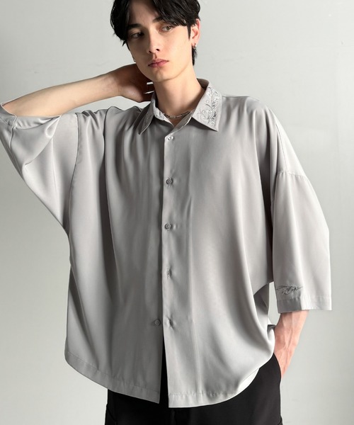 「Classical Origin」 7分袖シャツ LARGE カーキ メンズ_画像2