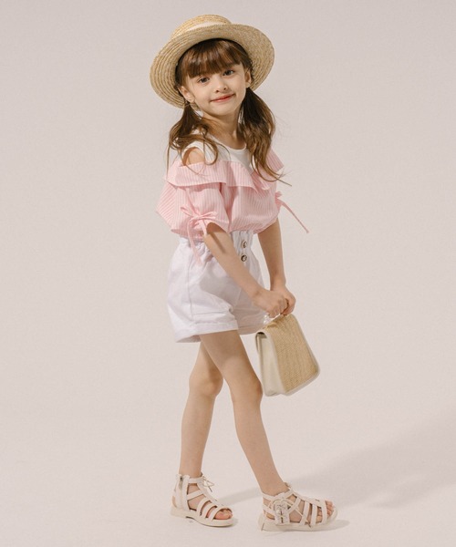 「URBAN CHERRY」 「KIDS」半袖ブラウス 140cm ブルー キッズ_画像2