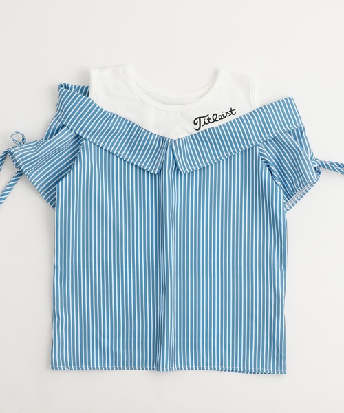 「URBAN CHERRY」 「KIDS」半袖ブラウス 140cm ブルー キッズ_画像4