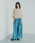 tシャツ 半袖 ドロストボーダー6分袖プルオー...の詳細画像5