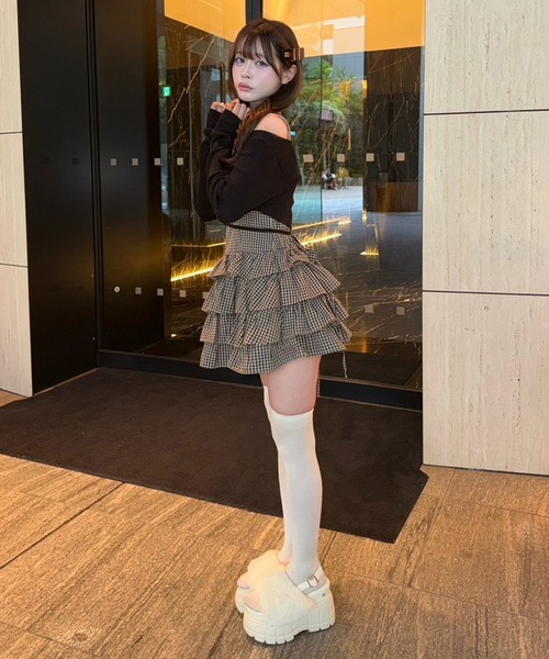 one after another NICE CLAUP ワンピース アンサンブルティアードミニ