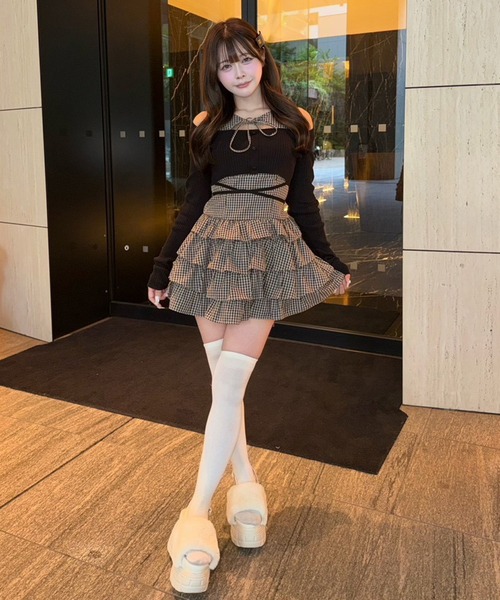 one after another NICE CLAUP ワンピース アンサンブルティアードミニ