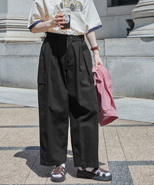「MONO-MART LADY'S」 カーゴパンツ M カーキ レディース_画像2