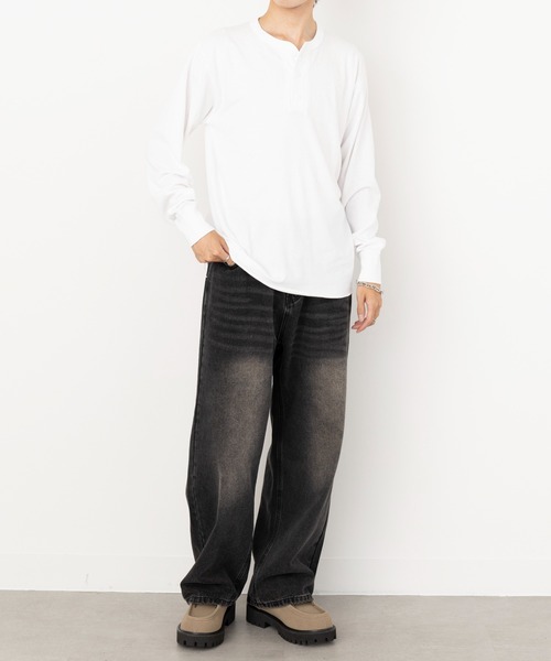 Healthknit（ヘルスニット） ヘンリーネック スマホショルダー tシャツ