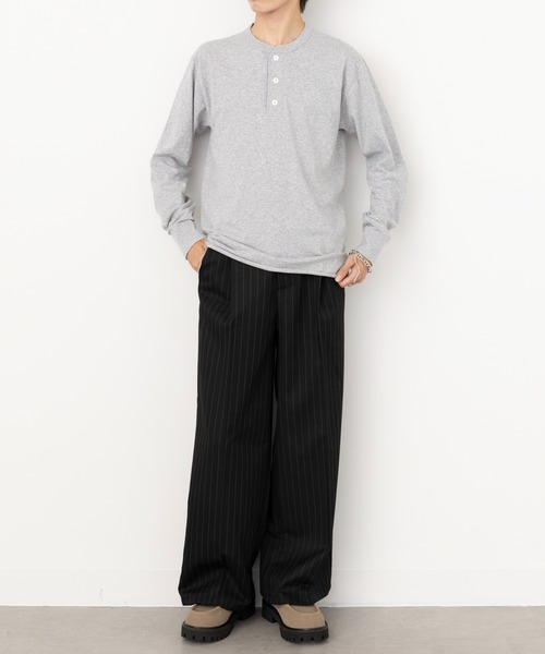 Healthknit（ヘルスニット） ヘンリーネック スマホショルダー tシャツ