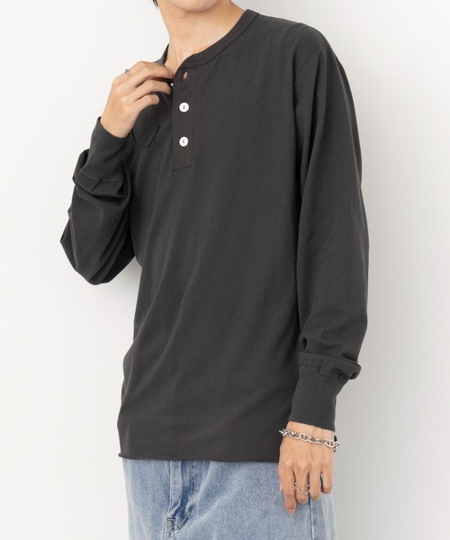 Healthknit（ヘルスニット） ヘンリーネック スマホショルダー tシャツ