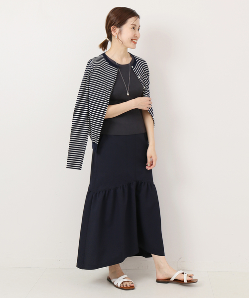 IENA スカート ギンガムサッカーラッフルスカート : ZOZOTOWN