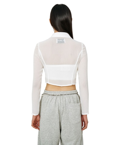 ブラウス シャツ A'GEM/9 × .kom「ODD ONE OUT/オッドワンアウト」See-through layered shirts/シース ODD ONE OUT ブラウス シャツ A'GEM/9 × .kom「ODD OUT/オッド