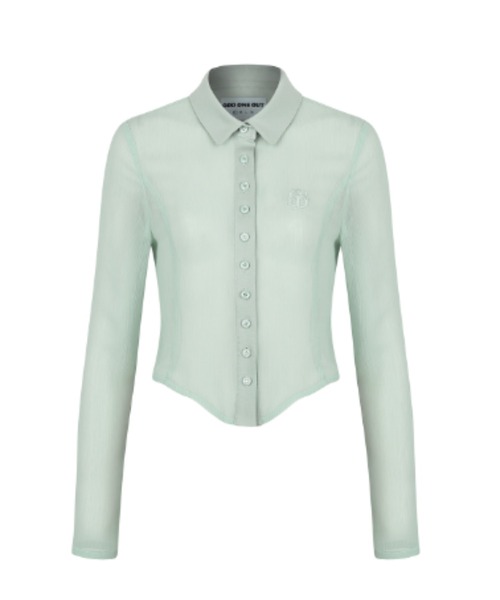 ブラウス シャツ A'GEM/9 × .kom「ODD ONE OUT/オッドワンアウト」See-through layered shirts/シース ODD ONE OUT ブラウス シャツ A'GEM/9 × .kom「ODD OUT/オッド