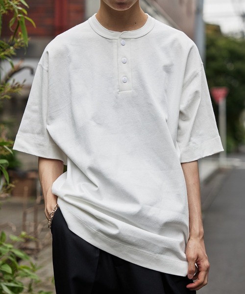 Healthknit（ヘルスニット） ヘンリーネック スマホショルダー tシャツ