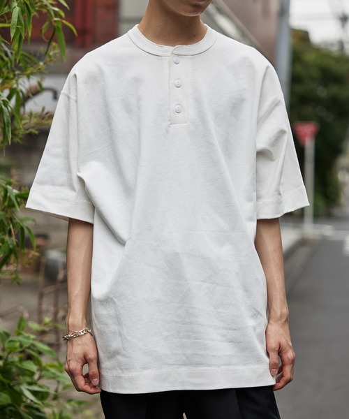 Healthknit（ヘルスニット） ヘンリーネック スマホショルダー tシャツ