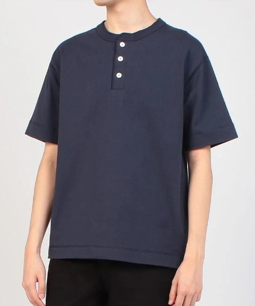Healthknit（ヘルスニット） ヘンリーネック スマホショルダー tシャツ