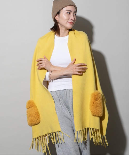 カーディガン ファーポケット ケープニットカーデ レディース