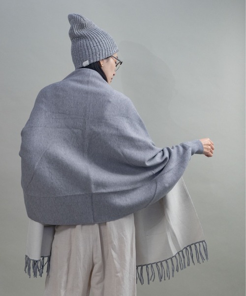 カーディガン ファーポケット ケープニットカーデ レディース