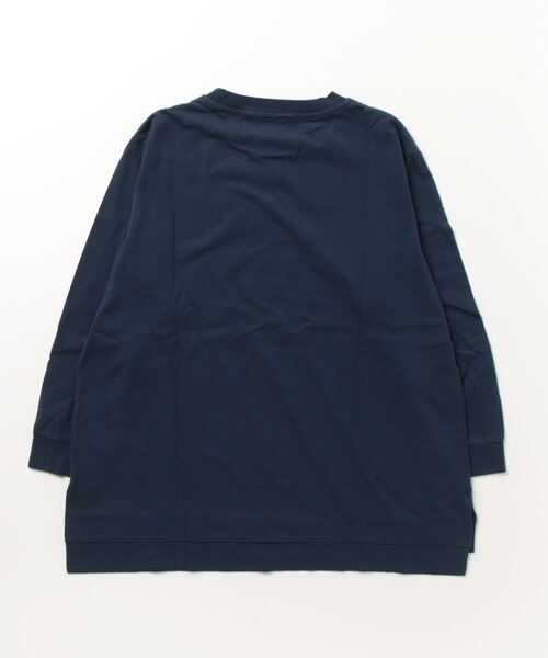 Emago tシャツ EMAGO 葉っぱロゴ刺繍チュニック レディース