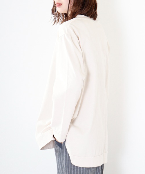 tシャツ EMAGO 葉っぱロゴ刺繍チュニック レディース EMAGO 葉っぱﾛｺﾞ刺繍ﾁｭﾆｯｸ（Tシャツ/カットソー）｜Emago