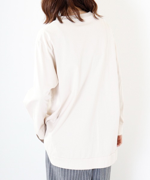 tシャツ EMAGO 葉っぱロゴ刺繍チュニック レディース Emago tシャツ EMAGO 葉っぱロゴ刺繍チュニック レディース