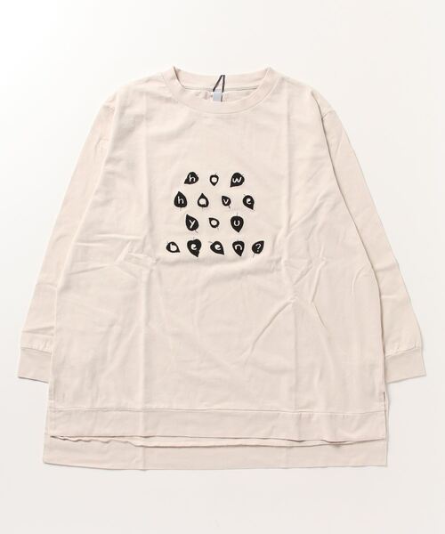 tシャツ EMAGO 葉っぱロゴ刺繍チュニック レディース EMAGO 葉っぱﾛｺﾞ刺繍ﾁｭﾆｯｸ（Tシャツ/カットソー）｜Emago