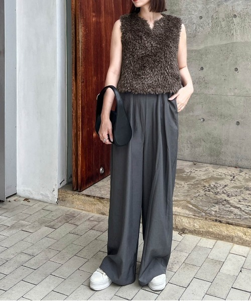 ベスト ジレ 「mikuさん×Erikaさんコラボ」ショートボアベスト