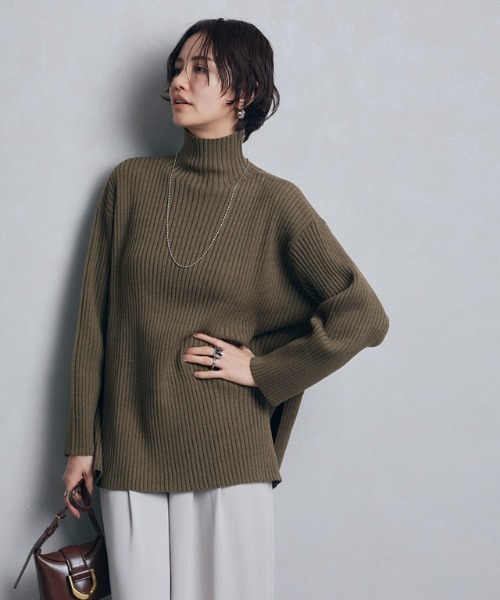 ニット セーター 「RASW」ハイネックオーバーリブニット レディース RASW ニット セーター 「RASW」ハイネックオーバーリブニット