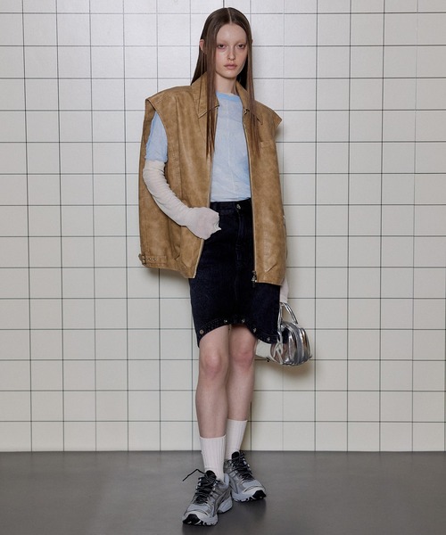 MAISON SPECIAL ベスト ジレ Washed Vegan Leather Vest