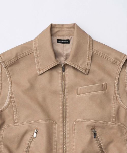 MAISON SPECIAL ベスト ジレ Washed Vegan Leather Vest