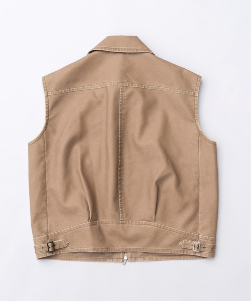 流行に ベスト Washed Vegan Leather Vest/ウォッシュドヴィーガンレザーベスト「MAISON SPECIAL/メゾンスペシャル」