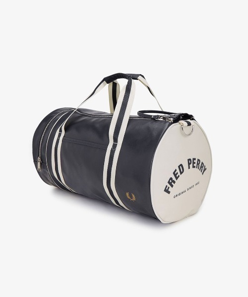 FRED PERRY BARREL BAG/フレッドペリーバレルバッグ Classic Mini Barrel Bag(1SZ D57：BLACK / ECRU): | FRED PERRY