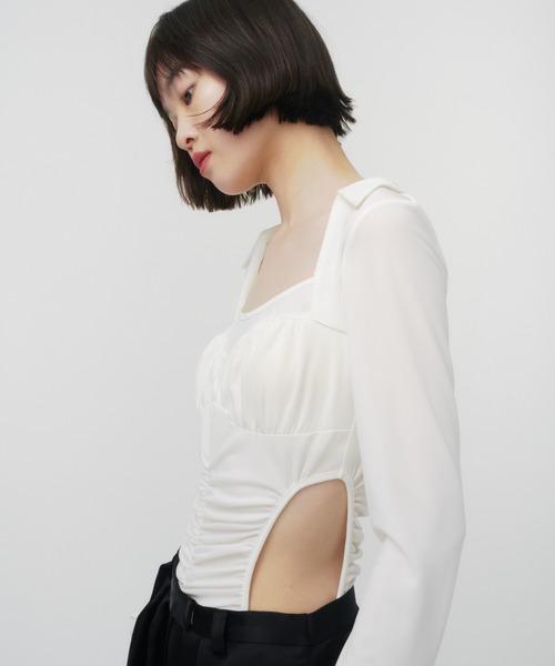 AMOTEA 売れ筋商品|||アモテア Tシャツ トップス レディース Bodysuits White THINGS THAT MATTER tシャツ JERSEY BODY SUIT / ジャージボディ