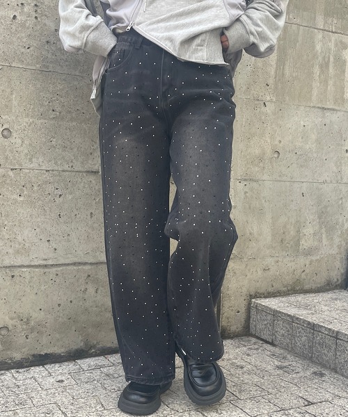 ラインストーンデニム ラインストーンデニムパンツ - FUN OnlineStore