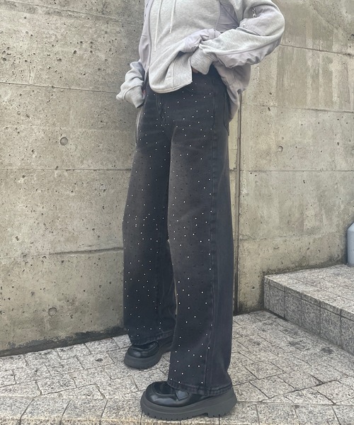 Roger&Raw ジーンズ デニム デニムパンツ ラインストーンデニム