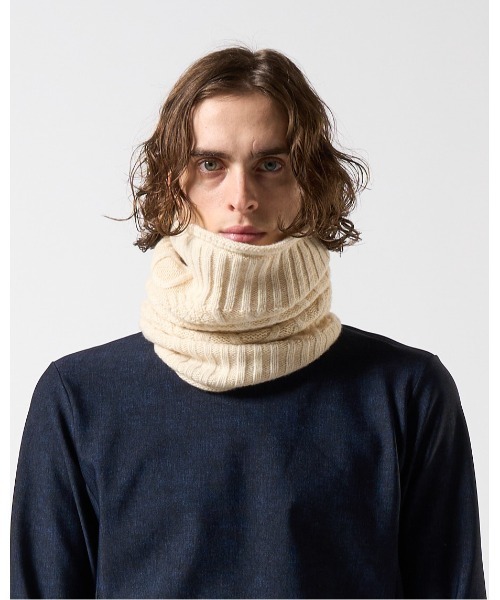 wjk ネックウォーマー スヌード plating cable knit snood メンズ