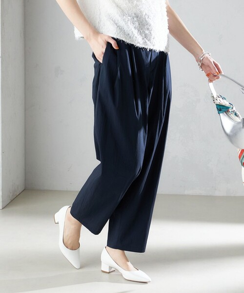 SHIPS（シップス） パンツ 「手洗い可能」コットン ナイロン タック