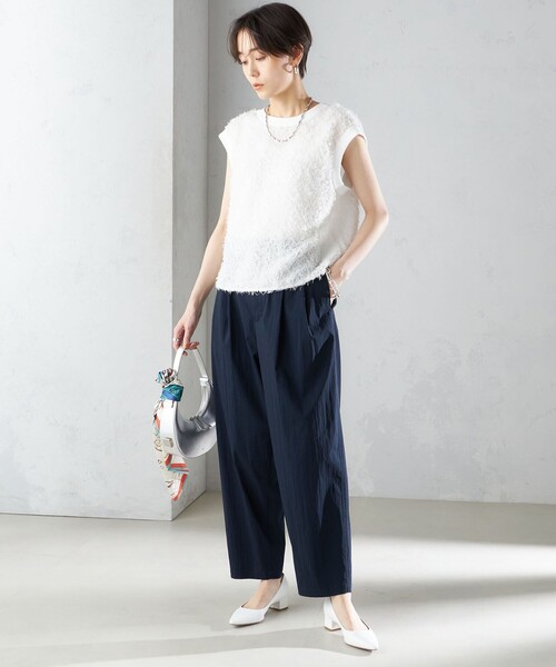 SHIPS（シップス） パンツ 「手洗い可能」コットン ナイロン タック