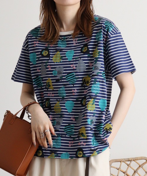 tシャツ EMAGO 洋ナシ刺繍プリントT レディース