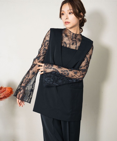 GIRL DRESS FOR NOW パンツドレス チュール レイヤード トップス