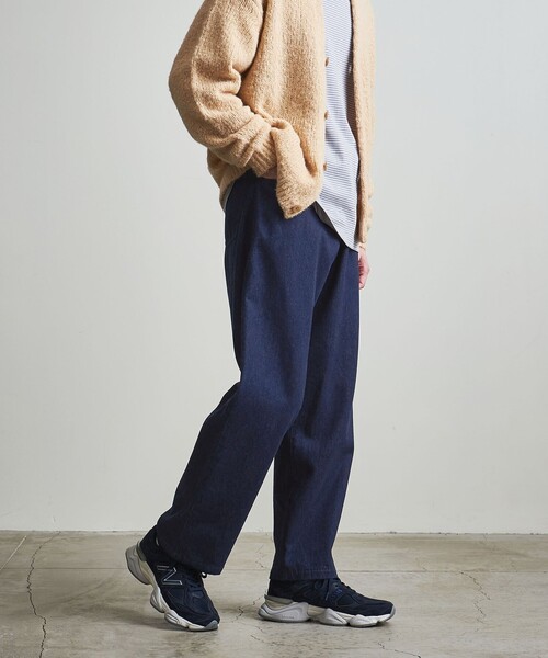 メンズ オールシーズン ウォッシュドプリーツ ワイドジーンズ ワンフォークロージング 1111clothing ワイドデニム メンズ
