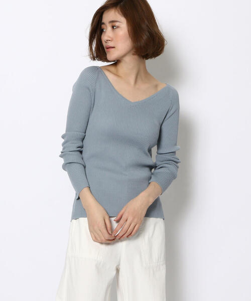 【限定品】 GALERIE VIE 「GALERIE VIE」 Vネックニット S ネイビー トップス
