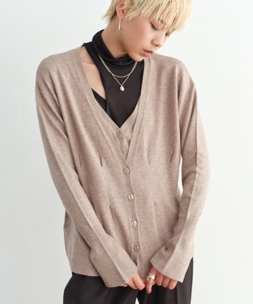ニット セーター Conte Knit cardigan  コンテニットカーディガン レディース Muel Chic ニット セーター Conte Knit cardigan コンテニット